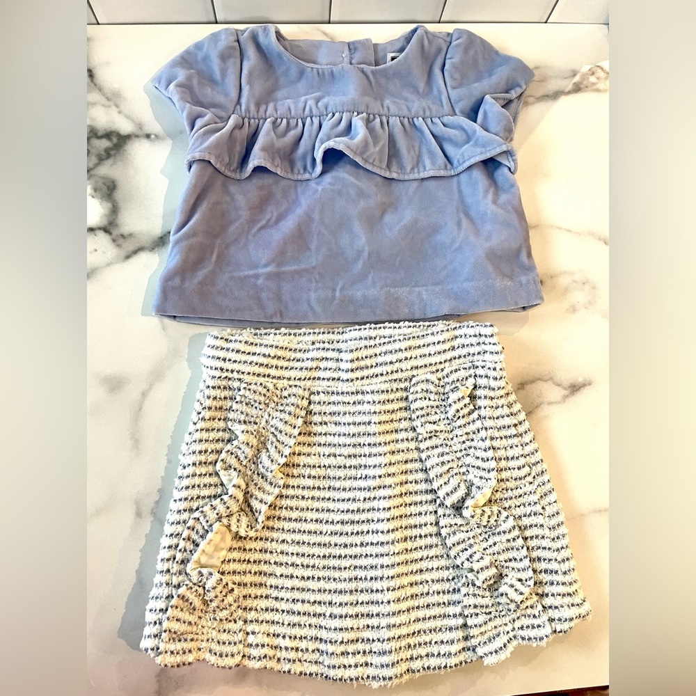 Jamie and Jack 18-24 month velvet top and shirt